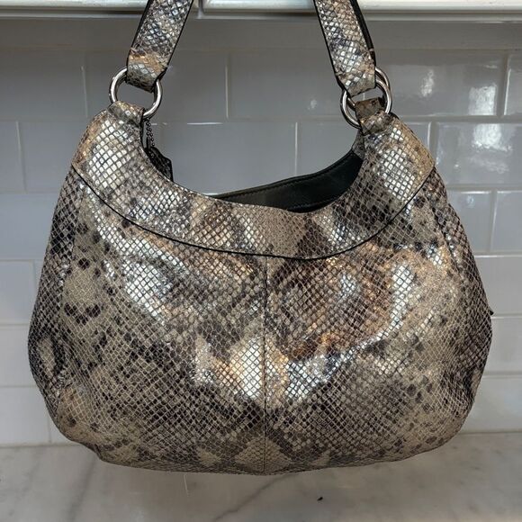 Coach Bag Purse Handbag Leather Snake Python Madison Maggie Hobo Shoulder Bag - Picture 6 of 16